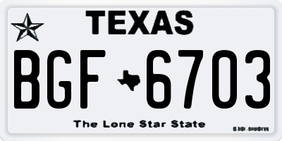 TX license plate BGF6703