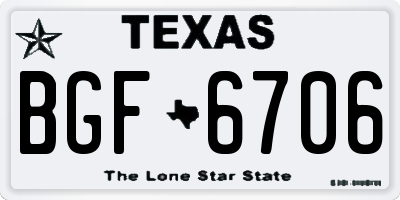 TX license plate BGF6706