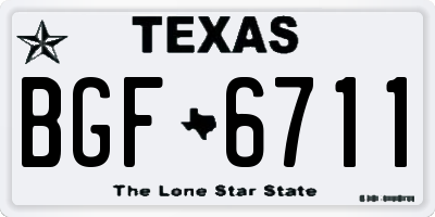 TX license plate BGF6711
