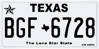 TX license plate BGF6728