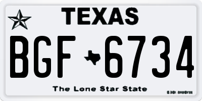 TX license plate BGF6734