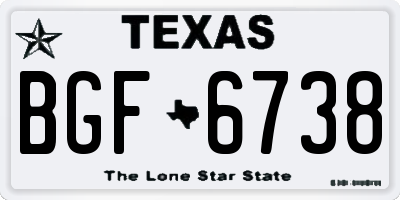 TX license plate BGF6738