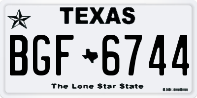 TX license plate BGF6744