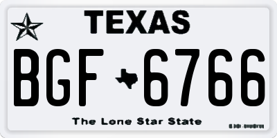 TX license plate BGF6766