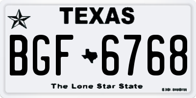 TX license plate BGF6768