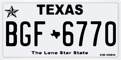 TX license plate BGF6770