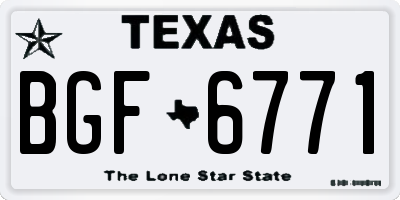 TX license plate BGF6771