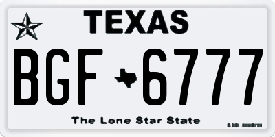 TX license plate BGF6777
