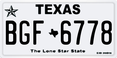 TX license plate BGF6778