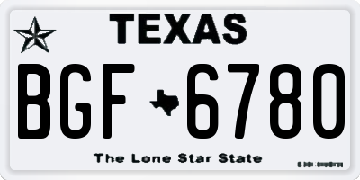 TX license plate BGF6780