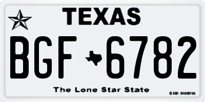 TX license plate BGF6782