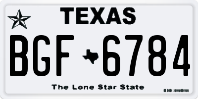 TX license plate BGF6784