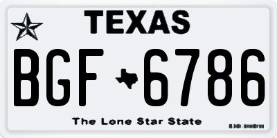 TX license plate BGF6786