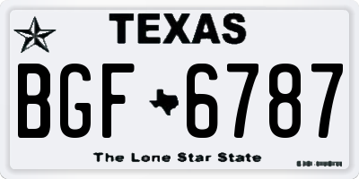 TX license plate BGF6787