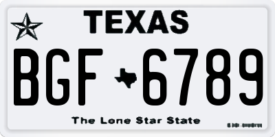 TX license plate BGF6789