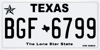 TX license plate BGF6799