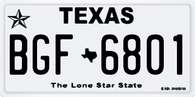 TX license plate BGF6801