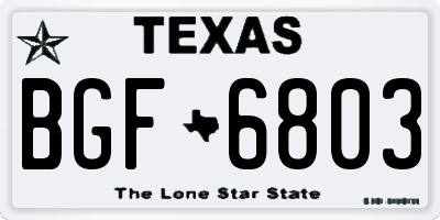 TX license plate BGF6803
