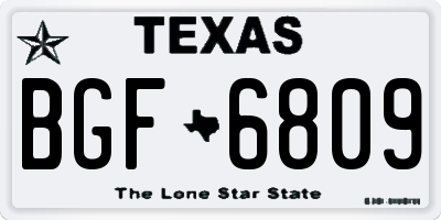 TX license plate BGF6809