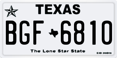TX license plate BGF6810