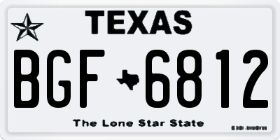 TX license plate BGF6812