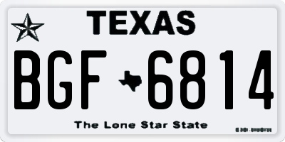 TX license plate BGF6814
