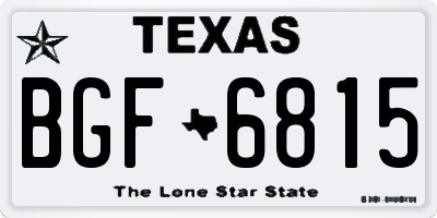 TX license plate BGF6815