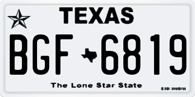 TX license plate BGF6819