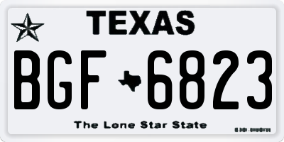 TX license plate BGF6823