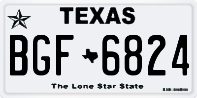 TX license plate BGF6824