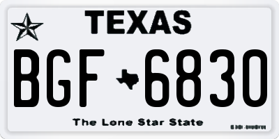 TX license plate BGF6830