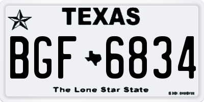 TX license plate BGF6834