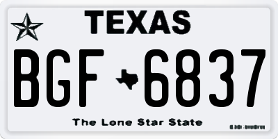 TX license plate BGF6837