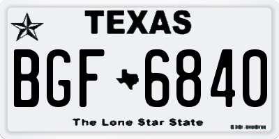 TX license plate BGF6840