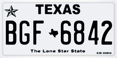 TX license plate BGF6842