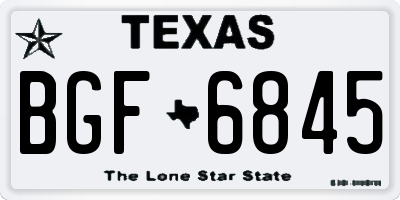 TX license plate BGF6845