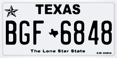 TX license plate BGF6848