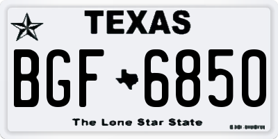 TX license plate BGF6850
