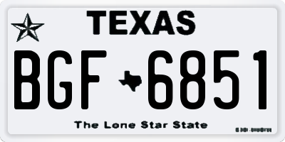 TX license plate BGF6851