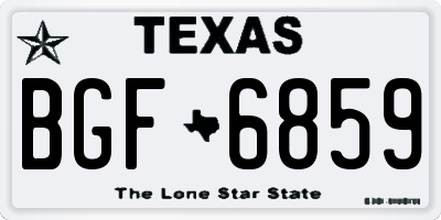 TX license plate BGF6859