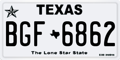 TX license plate BGF6862