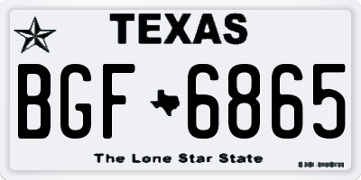 TX license plate BGF6865