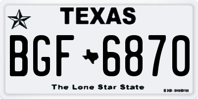 TX license plate BGF6870