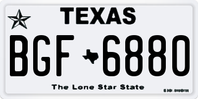TX license plate BGF6880