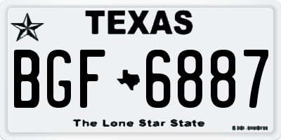 TX license plate BGF6887