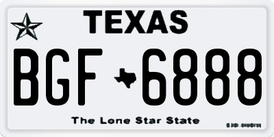 TX license plate BGF6888