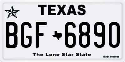 TX license plate BGF6890
