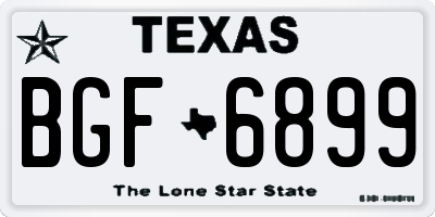 TX license plate BGF6899