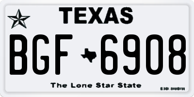 TX license plate BGF6908