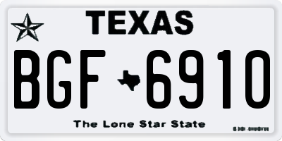 TX license plate BGF6910